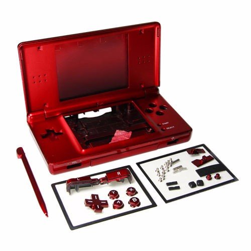 Komplettes Ersatzteil-Set für NDSL DS Lite Konsole mit Tasten-Kit (rot) von GGZone