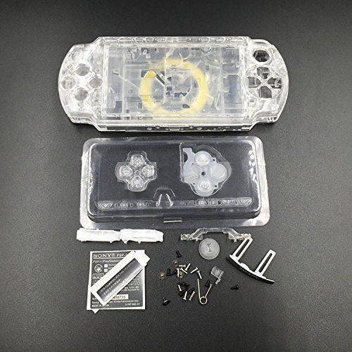 Komplettes Schutzgehäuse mit Tasten, Schrauben, Schraubendreher, für Sony PSP 2000, 2001, 2002, 2003, 2004 farblos von GGZone
