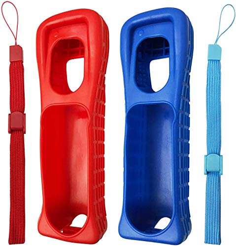 2 x Silikon-Schutzhülle mit Handschlaufe, Ersatz für Wii-Fernbedienung (Rot + Blau) 2 x Silikon-Schutzhülle mit Handschlaufe, Ersatz für Wii-Fernbedienung (Rot + Blau) von GGZone
