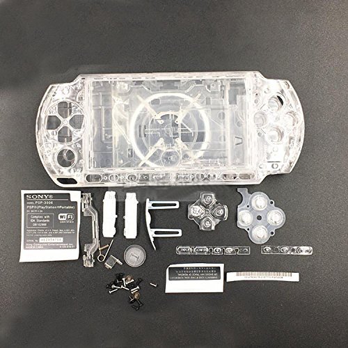 Vollgehäuse, Schutzhülle mit Tasten, Schrauben und Schraubendrehern für Sony PSP 3000, 3001, 3002, 3003 und 3004 farblos von GGZone