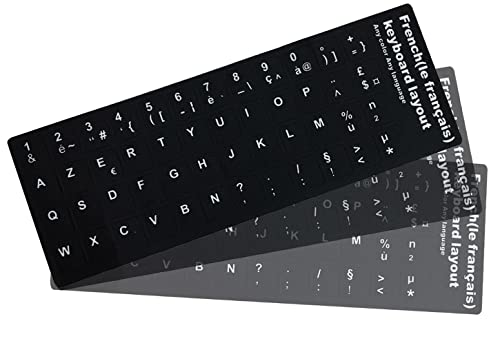 Tastatur-Aufkleber, selbstklebend, Tastaturaufkleber in französischer Sprache, Ersatz-Aufkleber für französische Tastatur, für alle Standard-Tastaturen, Laptop, 6 Stück von GHEART