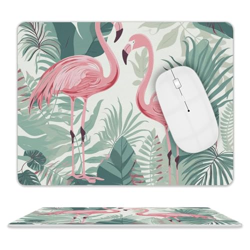 Leder-Mauspad, Computer-Mauspad mit genähten Kanten, Zieh-Mauspad für geeignete Laptops, langlebig, Cartoon-Flamingo-Blätter, bedrucktes Mauspad für Computer, Büro und Zuhause Leder-Mauspad, Computer-Mauspad mit genähten Kanten, Zieh-Mauspad für geeignete Laptops, langlebig, Cartoon-Flamingo-Blätter, bedrucktes Mauspad für Computer, Büro und Zuhause von GHEPSDW