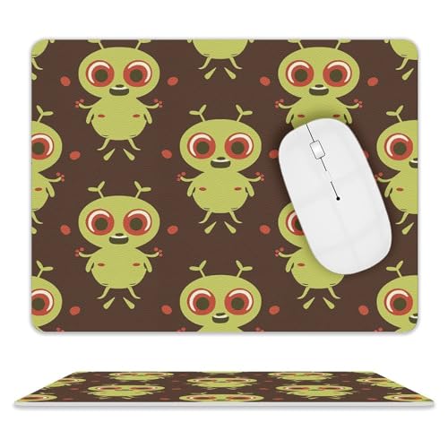 Leder-Mauspad, Computer-Mauspad mit genähten Kanten, Zieh-Mauspad für geeignete Laptops, langlebig, Cartoon-Grün, Alien-Druck, Mauspad für Computer, Büro und Zuhause Leder-Mauspad, Computer-Mauspad mit genähten Kanten, Zieh-Mauspad für geeignete Laptops, langlebig, Cartoon-Grün, Alien-Druck, Mauspad für Computer, Büro und Zuhause von GHEPSDW