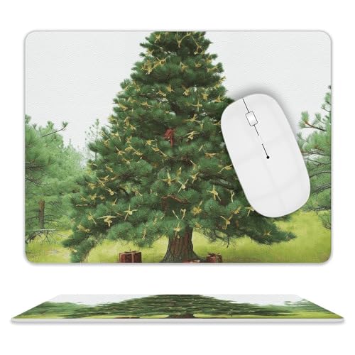 Leder-Mauspad, Computer-Mauspad mit genähten Kanten, Zieh-Mauspad für geeignete Laptops, langlebig, Garlad Pine Tree, bedrucktes Mauspad für Computer, Büro und Zuhause Leder-Mauspad, Computer-Mauspad mit genähten Kanten, Zieh-Mauspad für geeignete Laptops, langlebig, Garlad Pine Tree, bedrucktes Mauspad für Computer, Büro und Zuhause von GHEPSDW