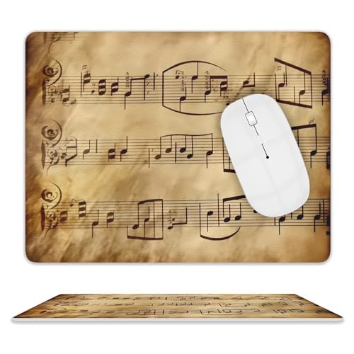 Leder-Mauspad, Computer-Mauspad mit genähten Kanten, Zieh-Mauspad für geeignete Laptops, langlebig, Vintage-Musiknote, Kunst, bedrucktes Mauspad für Computer, Büro und Zuhause Leder-Mauspad, Computer-Mauspad mit genähten Kanten, Zieh-Mauspad für geeignete Laptops, langlebig, Vintage-Musiknote, Kunst, bedrucktes Mauspad für Computer, Büro und Zuhause von GHEPSDW