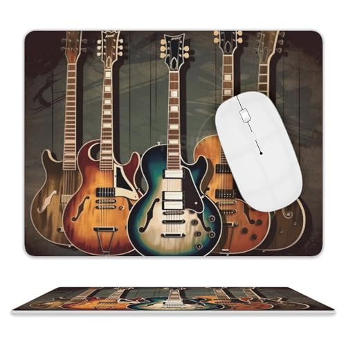 Leder-Mauspad, Computer-Mauspad mit genähten Kanten, Zieh-Mauspad für geeignete Laptops, langlebige Gitarren, Kunstdruck, Mauspad für Computer, Büro und Zuhause Leder-Mauspad, Computer-Mauspad mit genähten Kanten, Zieh-Mauspad für geeignete Laptops, langlebige Gitarren, Kunstdruck, Mauspad für Computer, Büro und Zuhause von GHEPSDW