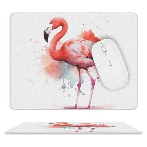 Leder-Mauspad, Computer-Mauspad mit genähten Kanten, Zug-Mauspad für geeignete Laptops, langlebig, Aquarell-Flamingo-Druck, Mauspad für Computer, Büro und Zuhause Leder-Mauspad, Computer-Mauspad mit genähten Kanten, Zug-Mauspad für geeignete Laptops, langlebig, Aquarell-Flamingo-Druck, Mauspad für Computer, Büro und Zuhause von GHEPSDW