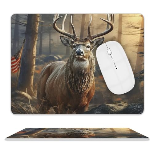 Leder-Mauspad, Computer-Mauspad mit genähten Kanten, Zug-Mauspad für geeignete Laptops, langlebig, Hirschjagd-Saison, bedrucktes Mauspad für Computer, Büro und Zuhause Leder-Mauspad, Computer-Mauspad mit genähten Kanten, Zug-Mauspad für geeignete Laptops, langlebig, Hirschjagd-Saison, bedrucktes Mauspad für Computer, Büro und Zuhause von GHEPSDW