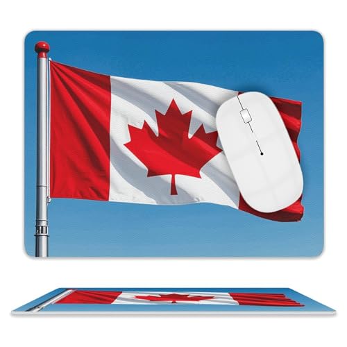 Leder-Mauspad, Computer-Mauspad mit genähten Kanten, Zug-Mauspad für geeignete Laptops, langlebig, Retro-Kanada-Flagge, bedrucktes Mauspad für Computer, Büro und Zuhause Leder-Mauspad, Computer-Mauspad mit genähten Kanten, Zug-Mauspad für geeignete Laptops, langlebig, Retro-Kanada-Flagge, bedrucktes Mauspad für Computer, Büro und Zuhause von GHEPSDW