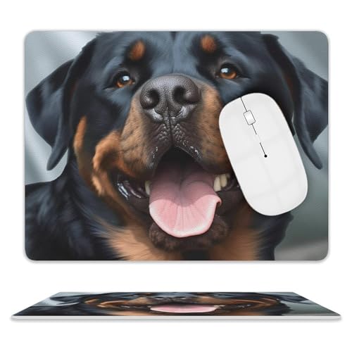 Leder-Mauspad, Computer-Mauspad mit genähten Kanten, Zug-Mauspad für geeignete Laptops, langlebig, Rottweiler-Hunde, Zungenkopf, bedrucktes Mauspad für Computer, Büro und Zuhause Leder-Mauspad, Computer-Mauspad mit genähten Kanten, Zug-Mauspad für geeignete Laptops, langlebig, Rottweiler-Hunde, Zungenkopf, bedrucktes Mauspad für Computer, Büro und Zuhause von GHEPSDW
