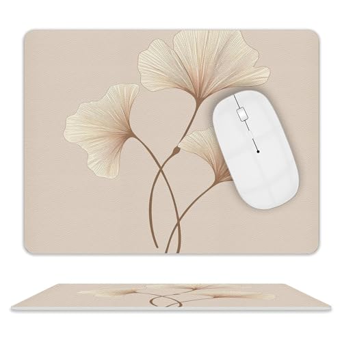 Leder-Mauspad, Computer-Mauspad mit genähten Kanten, Zug-Mauspad für geeignete Laptops, langlebig, braune Ginkgoblätter, bedrucktes Mauspad für Computer, Büro und Zuhause Leder-Mauspad, Computer-Mauspad mit genähten Kanten, Zug-Mauspad für geeignete Laptops, langlebig, braune Ginkgoblätter, bedrucktes Mauspad für Computer, Büro und Zuhause von GHEPSDW