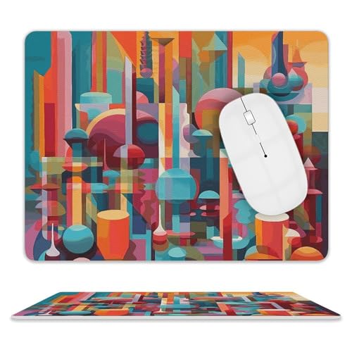 Leder-Mauspad, Computer-Mauspad mit genähten Kanten, Zug-Mauspad für geeignete Laptops, langlebig, buntes Gemälde, bedrucktes Mauspad für Computer, Büro und Zuhause Leder-Mauspad, Computer-Mauspad mit genähten Kanten, Zug-Mauspad für geeignete Laptops, langlebig, buntes Gemälde, bedrucktes Mauspad für Computer, Büro und Zuhause von GHEPSDW