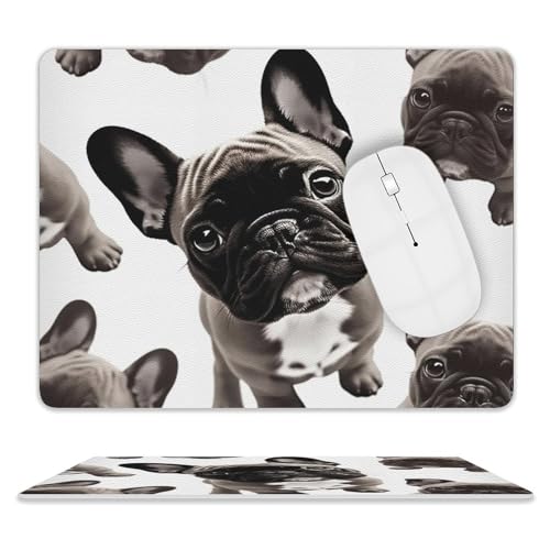 Leder-Mauspad, Computer-Mauspad mit genähten Kanten, Zug-Mauspad für geeignete Laptops, langlebig, französische Bulldogge, bedrucktes Mauspad für Computer, Büro und Zuhause Leder-Mauspad, Computer-Mauspad mit genähten Kanten, Zug-Mauspad für geeignete Laptops, langlebig, französische Bulldogge, bedrucktes Mauspad für Computer, Büro und Zuhause von GHEPSDW