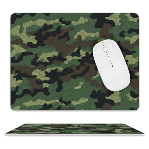 Leder-Mauspad, Computer-Mauspad mit genähten Kanten, Zug-Mauspad für geeignete Laptops, langlebig, grünes Militärmuster, bedrucktes Mauspad für Computer, Büro und Zuhause Leder-Mauspad, Computer-Mauspad mit genähten Kanten, Zug-Mauspad für geeignete Laptops, langlebig, grünes Militärmuster, bedrucktes Mauspad für Computer, Büro und Zuhause von GHEPSDW