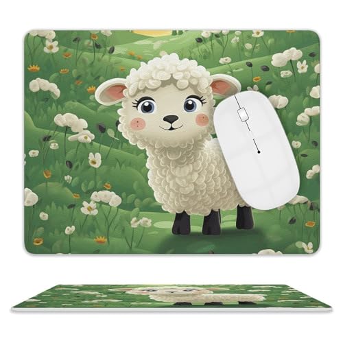 Leder-Mauspad, Computer-Mauspad mit genähten Kanten, Zug-Mauspad für geeignete Laptops, langlebig, niedliches Cartoon-Schaf, bedrucktes Mauspad für Computer, Büro und Zuhause Leder-Mauspad, Computer-Mauspad mit genähten Kanten, Zug-Mauspad für geeignete Laptops, langlebig, niedliches Cartoon-Schaf, bedrucktes Mauspad für Computer, Büro und Zuhause von GHEPSDW