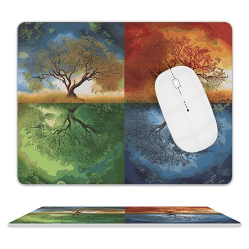 Leder-Mauspad, Computer-Mauspad mit genähten Kanten, Zug-Mauspad für geeignete Laptops, langlebig, vierjährig, Baum des Lebens, bedrucktes Mauspad für Computer, Büro und Zuhause Leder-Mauspad, Computer-Mauspad mit genähten Kanten, Zug-Mauspad für geeignete Laptops, langlebig, vierjährig, Baum des Lebens, bedrucktes Mauspad für Computer, Büro und Zuhause von GHEPSDW