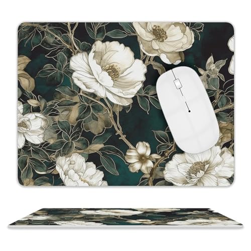 Leder-Mauspad, Computer-Mauspad mit genähten Kanten, Zug-Mauspad für geeignete Laptops, langlebig, weiße Blumen, bedrucktes Mauspad für Computer, Büro und Zuhause Leder-Mauspad, Computer-Mauspad mit genähten Kanten, Zug-Mauspad für geeignete Laptops, langlebig, weiße Blumen, bedrucktes Mauspad für Computer, Büro und Zuhause von GHEPSDW
