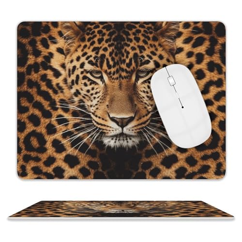 Leder-Mauspad, Computer-Mauspad mit genähten Kanten, Zug-Mauspad für geeignete Laptops, langlebig, zeigt einen Leopardenmuster, Mauspad für Computer, Büro und Zuhause Leder-Mauspad, Computer-Mauspad mit genähten Kanten, Zug-Mauspad für geeignete Laptops, langlebig, zeigt einen Leopardenmuster, Mauspad für Computer, Büro und Zuhause von GHEPSDW
