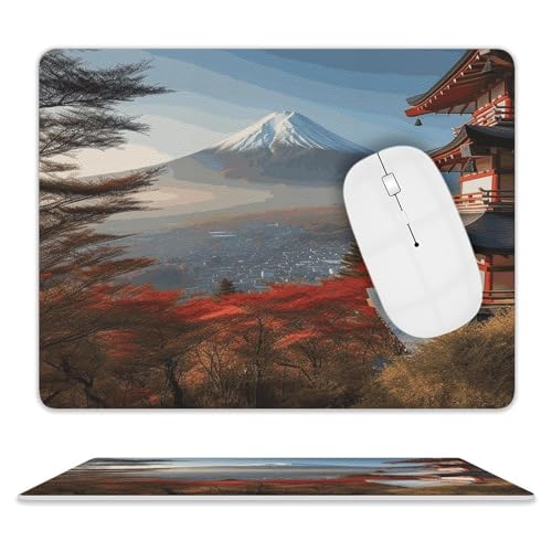 Leder-Mauspad, Computer-Mauspad mit genähten Kanten, Zug-Mauspad für geeignete Laptops, langlebige japanische Halterung, Fuji-Landschaft, bedrucktes Mauspad für Computer, Büro und Zuhause Leder-Mauspad, Computer-Mauspad mit genähten Kanten, Zug-Mauspad für geeignete Laptops, langlebige japanische Halterung, Fuji-Landschaft, bedrucktes Mauspad für Computer, Büro und Zuhause von GHEPSDW