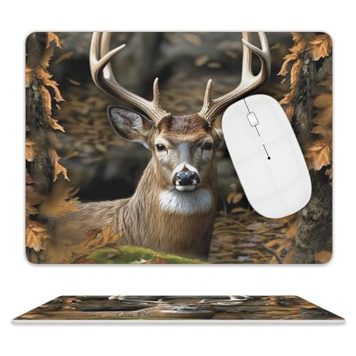 Leder-Mauspad, Computer-Mauspad mit genähten Kanten, Zug-Mauspad für geeignete Laptops, langlebiges Camouflage-Hirsch-bedrucktes Mauspad für Computer, Büro und Zuhause Leder-Mauspad, Computer-Mauspad mit genähten Kanten, Zug-Mauspad für geeignete Laptops, langlebiges Camouflage-Hirsch-bedrucktes Mauspad für Computer, Büro und Zuhause von GHEPSDW