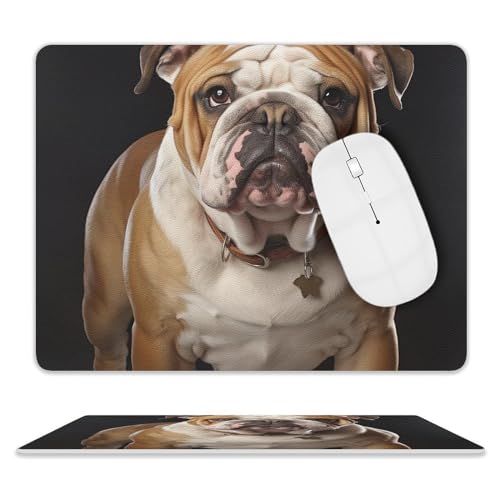Leder-Mauspad, Computer-Mauspad mit genähten Kanten, Zug-Mauspad für geeignete Laptops, langlebiges Mauspad mit englischer Bulldogge, bedrucktes Mauspad für Computer, Büro und Zuhause Leder-Mauspad, Computer-Mauspad mit genähten Kanten, Zug-Mauspad für geeignete Laptops, langlebiges Mauspad mit englischer Bulldogge, bedrucktes Mauspad für Computer, Büro und Zuhause von GHEPSDW
