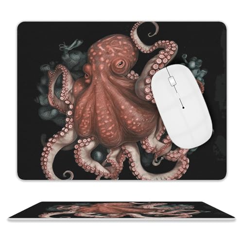 Leder-Mauspad, Computer-Mauspad mit genähten Kanten, Zug-Mauspad für geeignete Laptops, langlebiges Oktopus, verschlungenes bedrucktes Mauspad für Computer, Büro und Zuhause Leder-Mauspad, Computer-Mauspad mit genähten Kanten, Zug-Mauspad für geeignete Laptops, langlebiges Oktopus, verschlungenes bedrucktes Mauspad für Computer, Büro und Zuhause von GHEPSDW