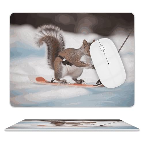 Leder-Mauspad, Computer-Mauspad mit genähten Kanten, Zug-Mauspad für geeignete Laptops, langlebiges Skifahren, Eichhörnchen, bedrucktes Mauspad für Computer, Büro und Zuhause Leder-Mauspad, Computer-Mauspad mit genähten Kanten, Zug-Mauspad für geeignete Laptops, langlebiges Skifahren, Eichhörnchen, bedrucktes Mauspad für Computer, Büro und Zuhause von GHEPSDW