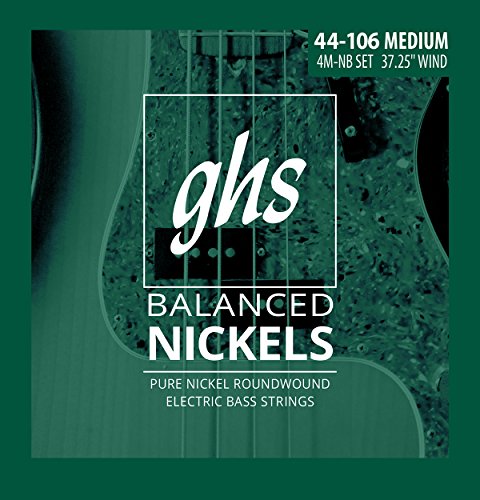 GHS Balanced Nickels - 4M-NB - Bass String Set, 4-String, Medium, .044-.106 von GHS Strings