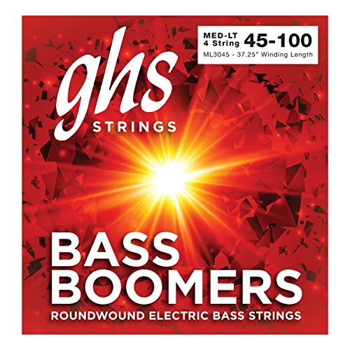 GHS Bass Boomers - ML3045 - Bass String Set, 4-String, Medium Light, .045-.100 von GHS Strings
