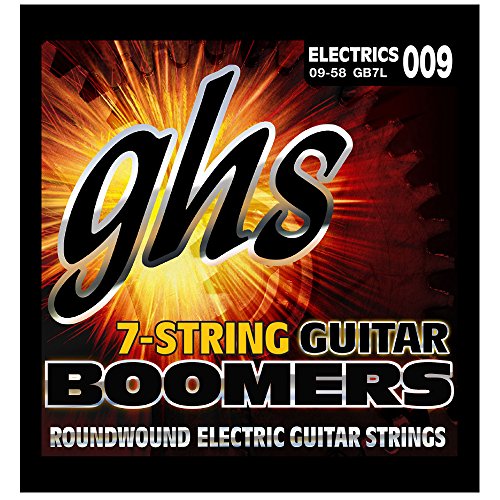 GHS Guitar Boomers - GB76 - Electric Guitar String Set, 7-String, Light, .009-.058 von GHS Strings