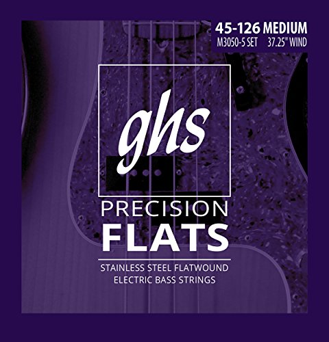 GHS Precision Flatwound - M3050-5 - Bass String Set, 5-String, Medium, .045-.126 GHS Precision Flatwound - M3050-5 - Bass String Set, 5-String, Medium, .045-.126 von GHS Strings