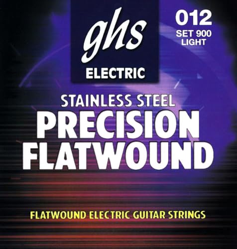 GHS Precison Flatwound - 900 - Electric Guitar String Set, Ultra Light, .012-.050 von GHS Strings