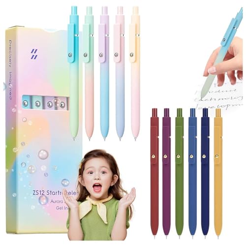 GHTRHSB Emboadlie Gel-Tintenroller, 0,5 mm, mittlere Spitze, schwarze Tinte, schnell trocknender Stift für glattes Schreiben, 5 Stück (10 Stück-B) von GHTRHSB