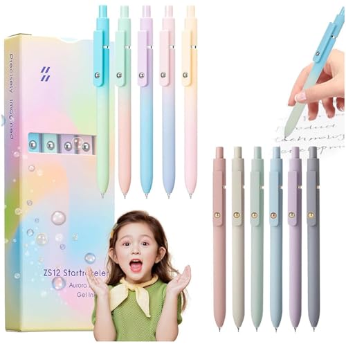 GHTRHSB Emboadlie Gel-Tintenroller, 0,5 mm, mittlere Spitze, schwarze Tinte, schnell trocknender Stift für glattes Schreiben (10 Stück-A), 5 Stück von GHTRHSB