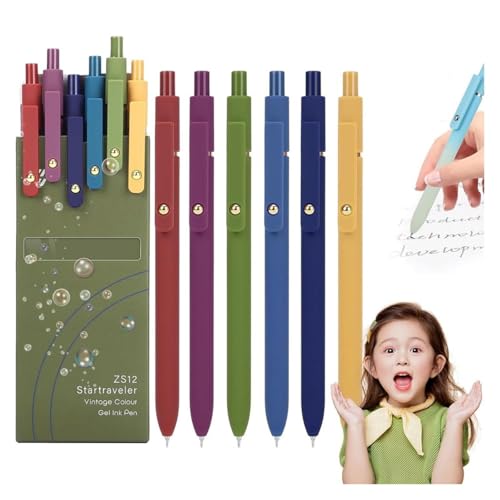 GHTRHSB Emboadlie Gel-Tintenroller, 0,5 mm, mittlere Spitze, schwarze Tinte, schnell trocknender Stift für glattes Schreiben (5 Stück-C), 5 Stück von GHTRHSB
