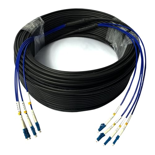 GHZHANG 50 m LC-gepanzertes optisches Kabel, Singlemode, 2C, 4C, 6-adrig, 8-adrig, 12-adrig, for den Außenbereich, hartes, Nicht weiches Glasfaserkabel, Außendurchmesser 6 mm(12core 12LC-12LC 50m) von GHZHANG