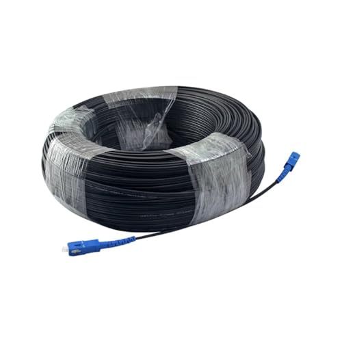 GHZHANG Glasfaserkabel for den Außenbereich, Drop-Kabel, 200 Meter, 1 Kern, 3 Stahl, Singlemode, Simplex, FC, SC, LC, UPC, A/PC(SC A/PC-SC A/PC) von GHZHANG