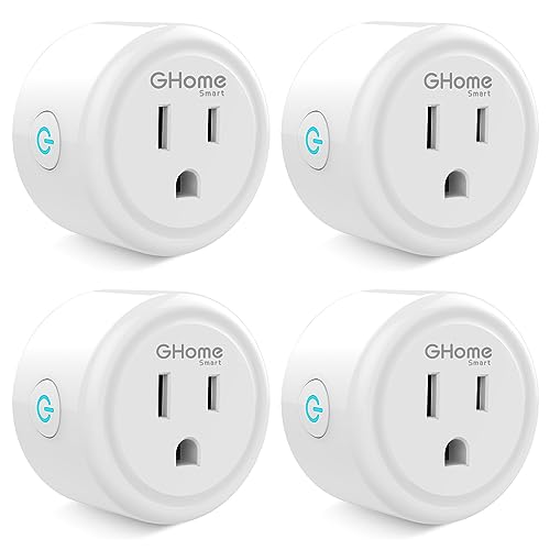 Mini Smart Plug, WiFi Outlet Socket Works with Alexa and Google Home, Remote Control with Timer Function, Only Supports 2.4GHz Network, No Hub Required, ETL FCC Listed (4 Pack) von GHome Smart