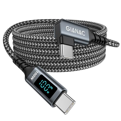 GIANAC 100W USB C auf USB C Kabel 1M, Schnellladekabel USB C mit LED Display, PD 20V/5A USB C Kabel mit E-Mark Chip für iPhone 15, Macbook Pro, MacBook Air, iPad Pro, Samsung Galaxy, Huawei von GIANAC