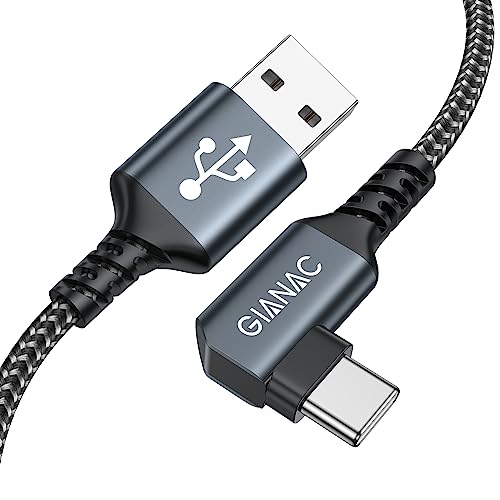 GIANAC USB C Kabel 1M, [90 Grad] Ladekabel USB C 3.1A schnellladekabel USB C und Datenkabel USB C für Samsung Galaxy S22 S21 S20 S10 S9 S8 Plus, A54 A53 A52 A34 A33 A23, Redmi,Google Pixel von GIANAC