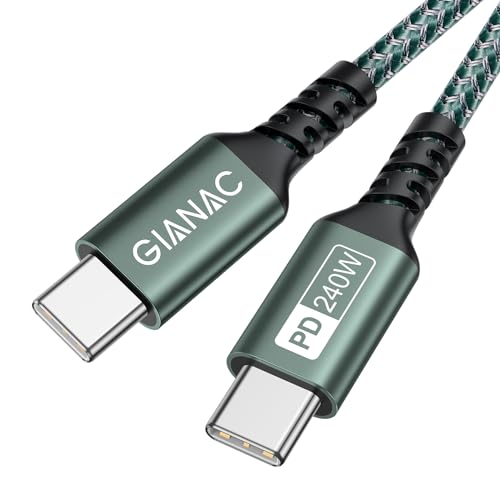 GIANAC USB C auf USB C Kabel [0.5M] 240W USB C Kabel QC 4.0 PD 3.1 48V 5A Schnellladekabel USB C Ladekabel mit E-Mark Chip für iPhone 15, Macbook Pro, MacBook Air, iPad Pro, Samsung Galaxy von GIANAC