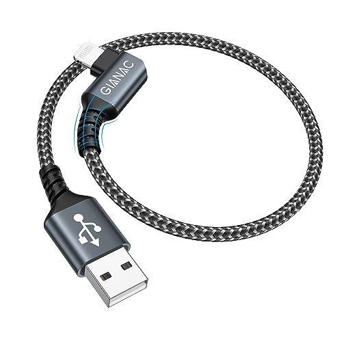 GIANAC iPhone Ladekabel Kurz 0.3M Ladekabel iPhone 90 Grad USB Lightning Kabel SchnellKabel für iPhone 14,13,12,11,XS, XS Max,XR,X,8,8Plus,7,7Plus,6s,6s Plus,6,iPad von GIANAC