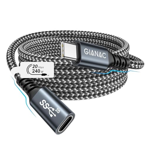 USB C Verlängerung Kabel 1M,USB Verlängerung Type C 3.2 Verlängerungskabel Stecker auf Buchse Unterstützt 20Gpbs/240W und 5K@60Hz mit iPhone 16,15 Pro Max, MacBook Pro/Air XPS 15 Galaxy S24 S23 S22 USB C Verlängerung Kabel 1M,USB Verlängerung Type C 3.2 Verlängerungskabel Stecker auf Buchse Unterstützt 20Gpbs/240W und 5K@60Hz mit iPhone 16,15 Pro Max, MacBook Pro/Air XPS 15 Galaxy S24 S23 S22 von GIANAC
