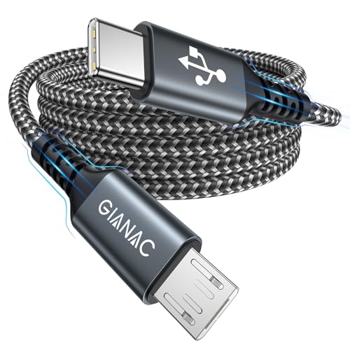 USB C auf Micro USB Kabel [1M] USB Typ C auf Micro Kabel Nylon Android Ladekabel,Lädt Micro USB Geräte,High Speed Datenkabel für Samsung Galaxy S7/ S6/ J7/ Note 5,Xiaomi,Huawei,LG,Nokia von GIANAC