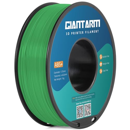 GIANTARM ABS+ Filament 1.75 mm, 3D Drucker Filament 1 kg, 1 Spule, Durchmessertoleranz +/- 0.02 mm, ABS Grün von GIANTARM
