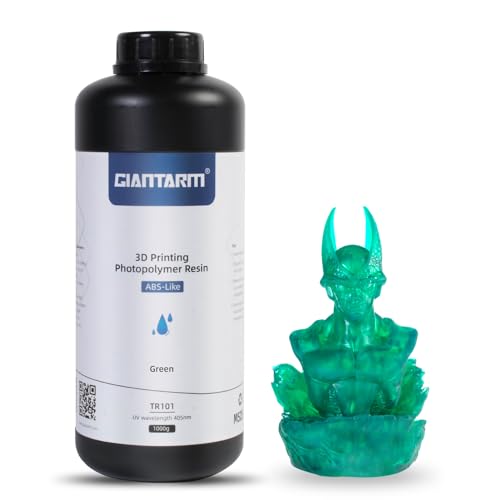 GIANTARM ABS-Like Resin 1KG,3D Drucker Resin,Hochpräzises 405nm UV-härtendes Standard-Photopolymer-Schnellharz für den LCD/DLP 3D-Druck,Grün 1KG von GIANTARM