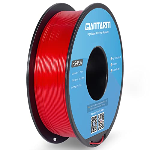 GIANTARM HS-PLA Filament 1,75 mm, PLA-Filament für Hochgeschwindigkeits-3D-Druck, schnelle Aushärtung, bessere Liquidität, 1 kg rot von GIANTARM