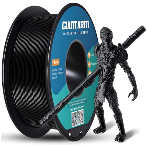 GIANTARM PETG Filament 1,75 mm schwarz für 3D-Drucker 1 kg Spool, PETG_(Polyethylenterephthalat_glykolmodifiziert) von GIANTARM