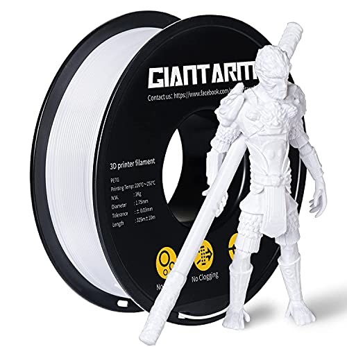 GIANTARM PETG Filament 1,75 mm weiß für 3D-Drucker 1 kg Spool von GIANTARM