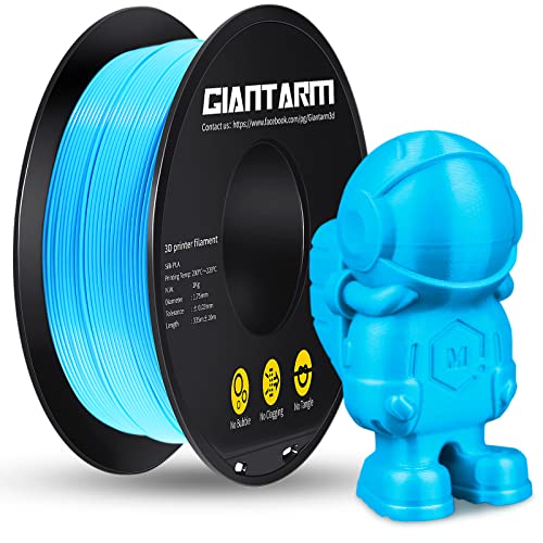 GIANTARM PLA Filament 1.75mm,3D Drucker Filament PLA 1kg,MaBgenauigkeit +/- 0,02mm,3D-Druckmaterialien,PLA Hellblau von GIANTARM